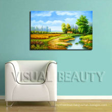 Handmade Village Natural Scenery Painting for Office Decor